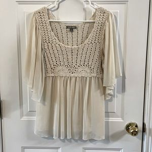 Roz & Ali knitted flowy blouse